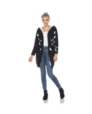 Women's Hooded Open Front Sherpa Coat