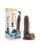 Dr. Skin Glide 7in Self Lubr Dildo Brown