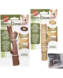 Bambones Bamboo Plus Bamboo Stick 2 Pack Bundle \u2013 Easy Grip Durable Dog Chew Toy for Aggressive Chewers & Puppies \u2013A Non Splintering Alternative to Real Wood Medium