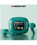 monster [smart screen] XKT20 semi in-ear bluetooth headset bluetooth 5.4 noise cancellation wireless gaming wireless gaming low latency high sound quality applicable huawei apple android rice white [bluetooth 5.4/smart LED screen]-green