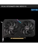 ASUS DUAL-RTX3060TI-O8G-MINI-V2 is the LHR version of the mini graphics card with 8GB GDDR6 memory.