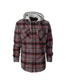 Gioberti Men's Removable Hoodie Plaid Checkered Flannel Button Down Shirt