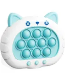 Pop It Fast Push Game,Pop Bubble Game Handheld Fast Push Game Machine, Novelty pop It Fidget Toys for Kids Adults(Blue Cat)