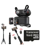 Hollyland LARK M2S Combo 2-Person Wireless Microphone System with USB-C to Lightning - Universal Compatibility (2.4 GHz, Space Gray) + 13