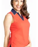 Victory Sleeveless Golf Top - Tomato Red