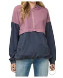 Entro Color Block Hooded Sweatshirt In Mauve/blue