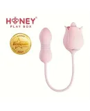 JUNTAME 2 in1 Rose Sex Stimulator For Women With 9 Tongue Licking & Thrusting Dildo G Spot Vibrators Fiona Plus Rose Clit Licking Stimulator & Thrusting Egg, Sex Toy Dildo Vibrator, Adult Sex Toys Games Clitoral Nipple Licker For Woman Couple