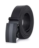 Gallery Seven Men's Lozenge Plaque Leather Ratchet  Belt-Obsidian-Adjustable from 28