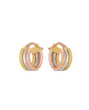 14k Tri Color Gold Trilogy Hoops