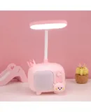 USB small desk lamp LED eye protection portable foldable charging and plugging dual-purpose night light-Menglu Pearly Pink
