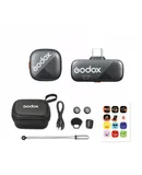 Godox Cube-SC Kit1 One-Trigger-One 2.4G Wireless Microphone System Magnetic Mini Microphones Dual-mode Noise Reduction 300M Transmission REC Control Built-in Battery Replacement for iPhone 16/15