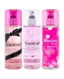 Bebe Kit by Bebe for Women - 3 Pc Kit 8.4oz Body Mist - Bebe Love, 8.4oz Body Mist - Bebe Silver, 8.4oz Body Mist - Bebe Sheer