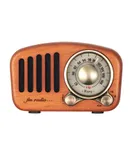 Vintage Greadio Walnut Wood Bluetooth Speaker Radio - Retro Style, Bass Enhancement, Loud Volume, Bluetooth 5.0, MP3 & FM Radio,Cherry