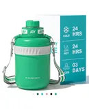 BOTTLE JOY Stainless-Steel Water Bottle: Leakproof Lid, Perfect Sip, Double Insulated, Eco-Friendly, Dishwasher Safe & Stylish Strap, Kids Water Bottle, Gifts for Kids (Panda, 16 oz)