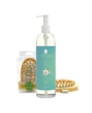 Nourishing Beauty Bundle: Fractionated Coconut Oil (16 Oz) & Boar Bristle Bath Brush