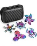 Cool fidget spinner toy metal suitable for kids adult, steel finger rotating tabletop toy gift bag filler, stress relief tabletop toy christmas gift party gift supplies boys and girls 5 pieces