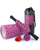 5 in1 Foam Roller Set, Trigger Point Foam Roller, Massage Roller Stick, Massage Ball, Resistance Band for Deep Muscle Massage Pilates Yoga,Fitness Exercise for Whole Body