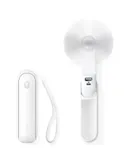 JISULIFE Portable Handheld Fan, Mini Rechargeable Hand Fan, Small Battery Operated 14-21hrs, Personal USB Foldable Fan, Pocket Fan with Power Bank, Flashlight, Gifts for Women/Girls/Friends - White