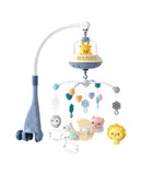 Mini Tudou Baby Musical Mobile Crib with Music and Lights, Timing Function, Projection, Take-Along Rattle and Music Box for Babies Boys Girls Toddlers-Blue (Battery type)