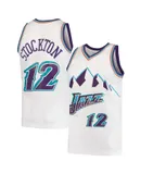 Men's Utah Jazz John Stockton White Hardwood Classics 1996-97 Jersey