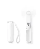 JISULIFE Handheld Mini Fan, 2000mAh,3 IN 1 Hand Fan, USB Rechargeable Small Pocket Fan [12-19 Working Hours] with Power Bank, Flashlight, Portable Fan for Travel/Summer/Concerts/Lash, Gifts for Women(White)