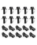 20 PCS Automotive Body Bolt and U-nut Clamp Kit for Hood Guard Spiral and Bumper Fender Liner