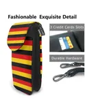 Deutsche Flagge Germany Flag Pu Leather Crossbody Phone Bag Card Slots Flip Phone Purse With Adjustable Strap 7.6x4.9inch