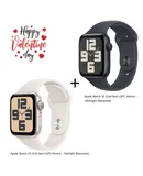 Apple Watch SE (2nd Gen)（GPS 40mm- Starlight）+（GPS 44mm- Midnight）Lovers' Clothes(Renewed)