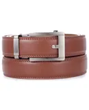 Mio Marino Men's Paramount Leather Ratchet Belt-Tan-Adjustable from 48