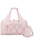 BAGSMART Gym Bag for Women, Lightweight Duffel with Shoe Compartment, Weekender with Wet Pocket, Workout Yoga Tote, Pink