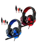 Combo de auriculares para juegos, Rojo y Negro para PS4, PC, Controlador de PS5