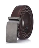 Gallery Seven Men's Infinity Imprint Leather Ratchet  Belt-Mahogany-Adjustable from 48