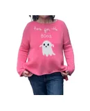 Wooden Ships Here For The Boos Crew Sweater In Pink