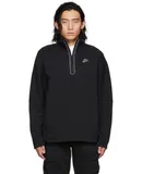 Nike Men Solid Black Sportswear Half-Zip Stand Collar Sweatshirt Activewear