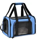 Carrying Bag 1Pcs Gray Cat Carrier Bags Puppy Backpack Window Mesh Transporter Carrying Bag Airline Approved Backpack for Cats-blue Large L(45*30*30CM)