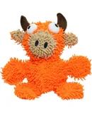 MIGHTYMicrofiber Ball Bull– Made with Squeaker Balls and Minimal Stuffing. Strong & Tough. Interactive Play Dog Toy. Machine Washable & Floats. (Orange Medium)