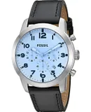 Reloj Fossil Hombre | Coleccion Pilot | Modelo FS5162 | Caja Redonda | Ø 44mm Acero inoxidable | Cierre Hebilla | Movimiento Cuarzo | Dial Azul | Cristal Mineral | Correa Cuero Negro | 50m / 5 ATM | Línea Lujo