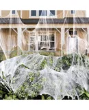 900 Square Feet Spider Web Halloween Decoration Comes with 60 Fake Spiders, Super Stretch Spider Web for Halloween Indoor and Outdoor Party Supplies