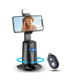 Auto Face Tracking Tripod 360° Rotating Auto Tracking Phone Stand, No App, Phone Camera Stand with Remote and Gesture Control, Rechargeable Smart Shooting Stand for Live Video Recording Tiktok