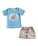 Aier Wholesale Kids Daddy's Caddy 2 Piece Outfit Set In Blue