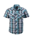Gioberti Boy's Casual Western Plaid Pearl Snap-on Buttons Short Sleeve Shirt