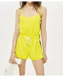 Topshop Playsuit In Yellow