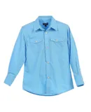 Gioberti Kids Casual Western Solid Long Sleeve Shirt with Pearl Snaps