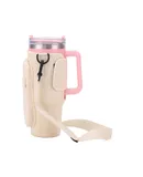 Amazon Stanley 40oz Ice Cup Car Cup Cover Water Bottle Insulation Cover-creamy white