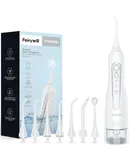 COSLUS Water Dental Flosser Teeth Pick: Portable Cordless Oral Irrigator 300ML Rechargeable Travel Irrigation Cleaner IPX7 Waterproof  5020E ,WHITE
