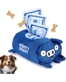 SnuffySnout Snuffle Mat for Dogs, Interactive Sniff Mat for Slow Eating and Keep Busy, Adjustable Dog Digging Toys Encourages Natural Foraging Skills and Mental Stimulation (Dog Piggy Bank, 3 Bills)