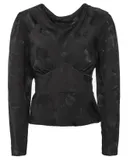 Rixo Women Ramona Black Poppy Jacquard Long Sleeve Top Blouse