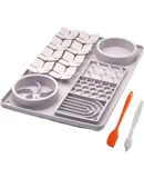 Silicone licking pad with suction cup for dogs and cats, slow food bowls, educational toys for bored puppies, sniff pads for pet olfactory training, interactive sniff pads for slow food and staying busy (light grey)