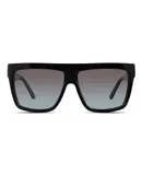Velvet Eyewear Womens Shield Sunglass Style Melania in Black with an Aqua Lens - 100% UV Protection - Designed for Women - Designed in the USA