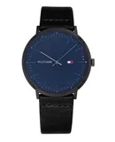 Reloj Tommy Hilfiger Hombre | Coleccion James | Modelo 1791462 | Caja Redonda | Ø 40mm Acero inoxidable | Cierre Hebilla | Movimiento Cuarzo | Dial Azul | Cristal Mineral | Correa Cuero Negro | 30m / 3 ATM | Línea Clásico